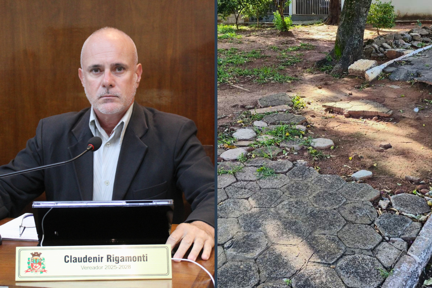 Kall Rigamonti solicita ao Executivo Municipal informações sobre reparos na Praça Pedro Rigamonti