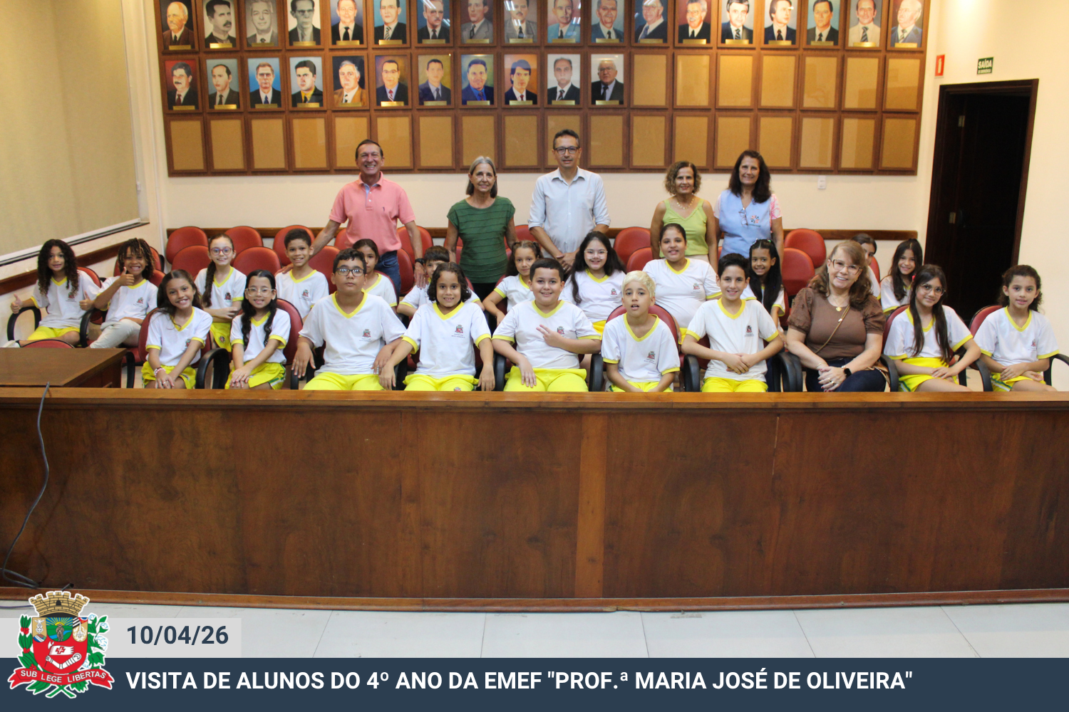 Câmara recebe a visita de alunos do 4º ano da EMEF "Prof.ª Maria José de Oliveira" 