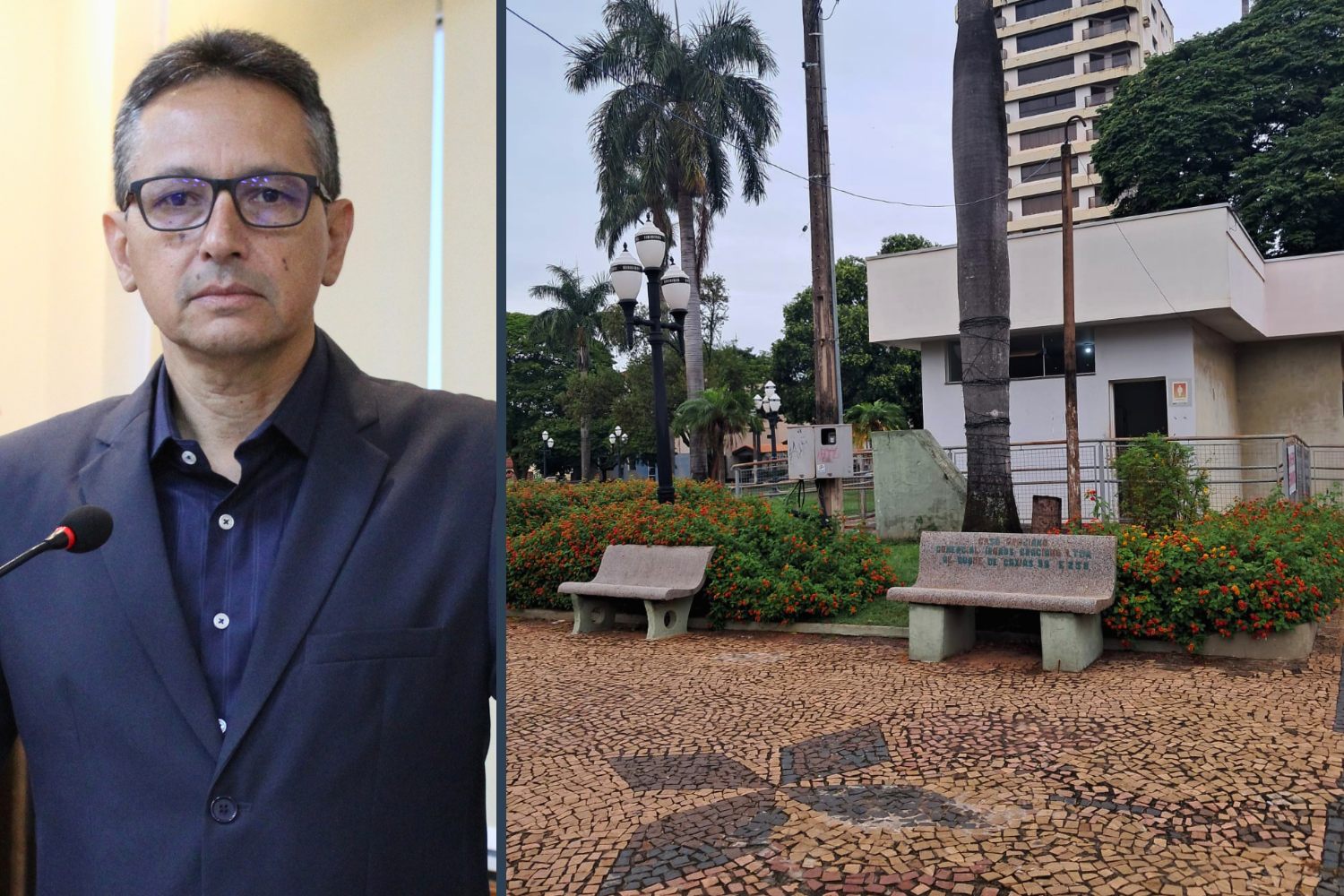 Vereador Zé Ronaldo solicita ao Executivo Municipal instalação de paredes na entrada do banheiro localizado na Praça "Dr. Euclydes Cardoso Castilho"