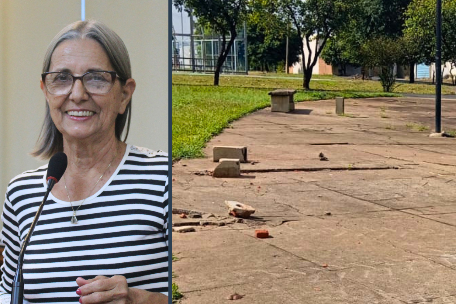 Vereadora Sônia Canato solicita ao Executivo Municipal reparo de bancos danificados na Praça Salvador Quessada Guebara no Jardim Alvorada