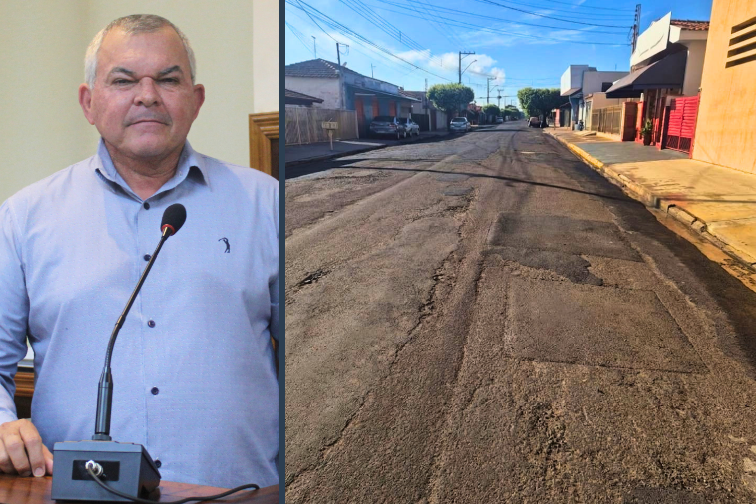 Vereador Leandro Nacimbeni solicita ao Executivo Municipal recape em trecho da Rua Pongaí entre a Avenida Jorge Ismael de Biasi e a Rua Tabatinga no Jardim Santa Clara