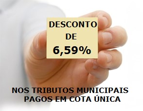 Tributos municipais pagos em cota única poderão ter desconto de 6,59% em 2015