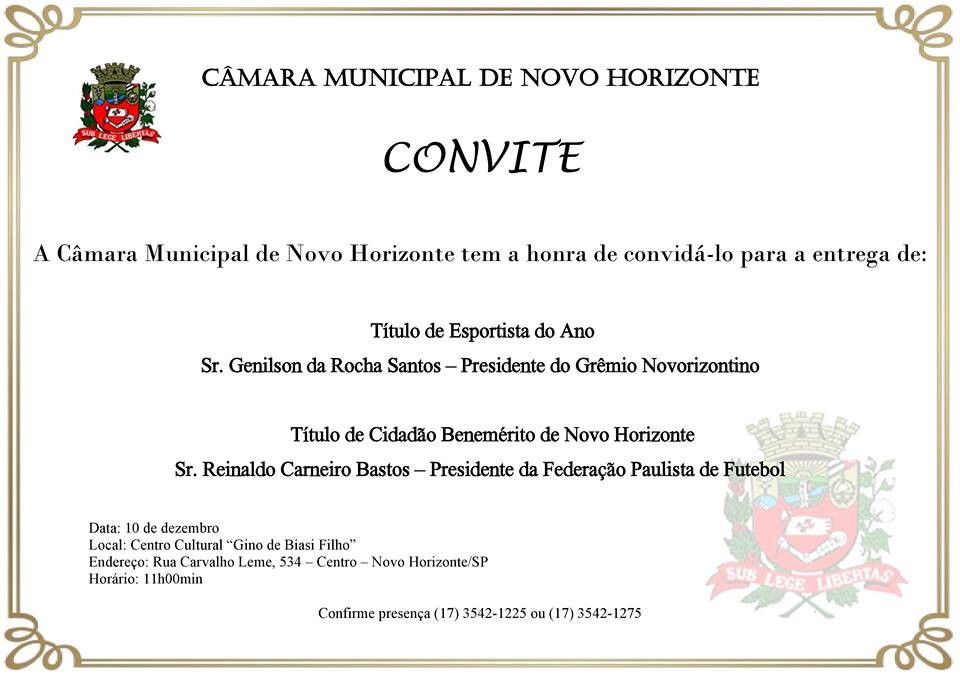 Câmara realiza sessão solene para entrega de honrarias no dia 10 de dezembro