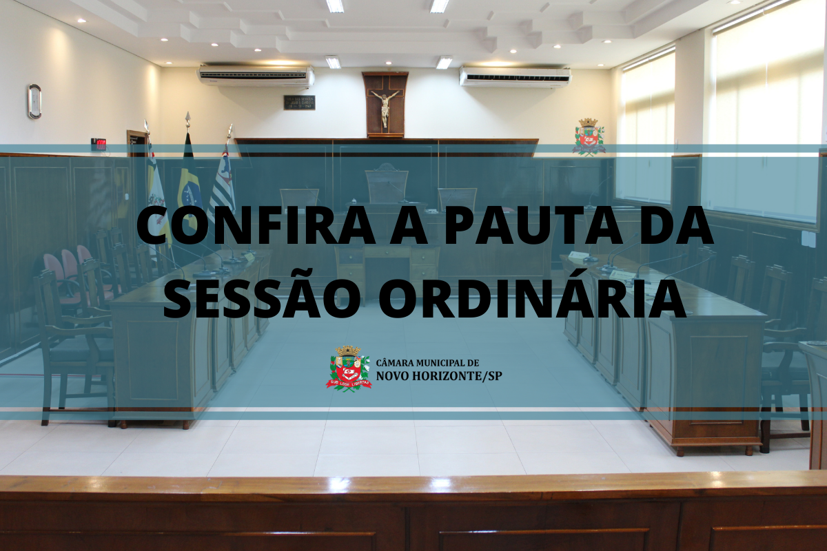 Confira a pauta da sessão ordinária desta segunda-feira