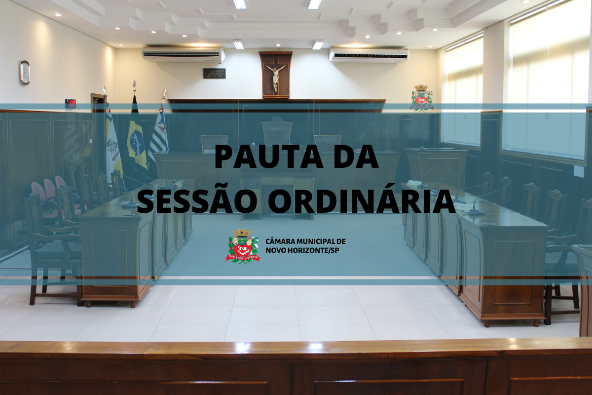 Confira a pauta da sessão ordinária desta segunda-feira