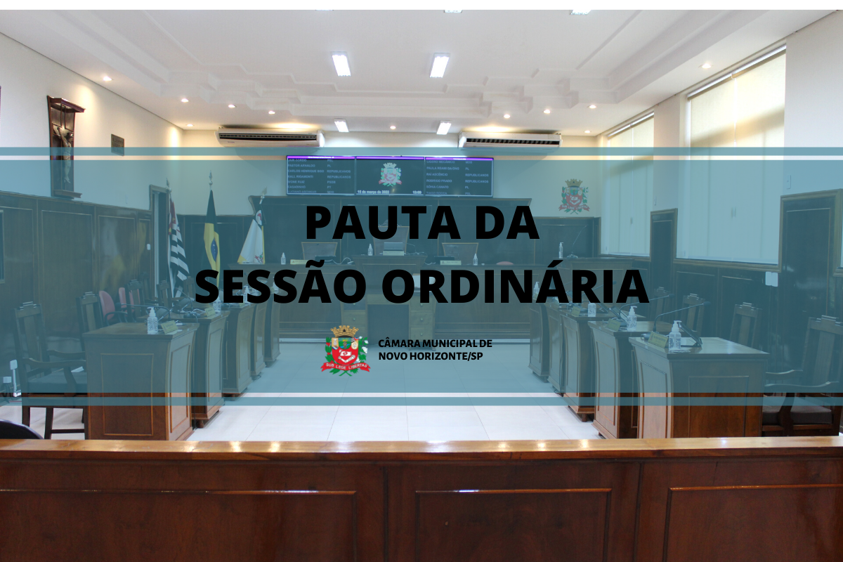 Confira a pauta da sessão ordinária desta segunda-feira