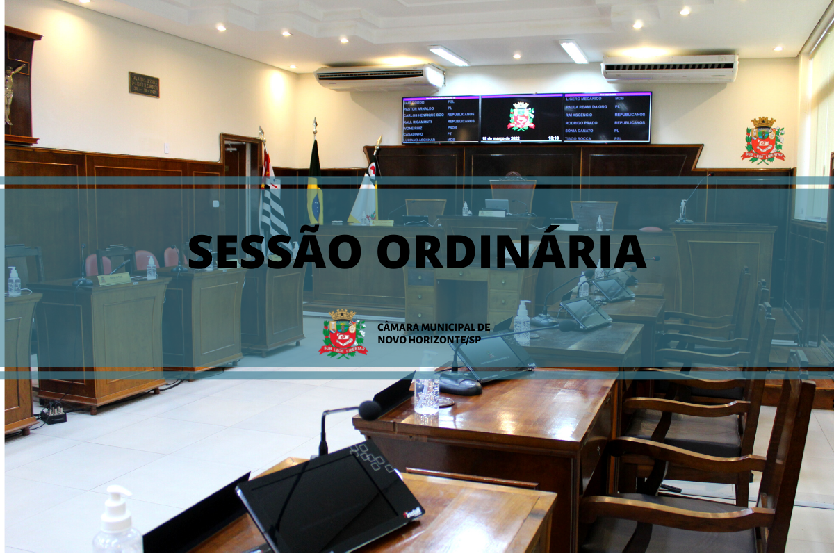 Câmara realiza sessão ordinária na próxima segunda-feira