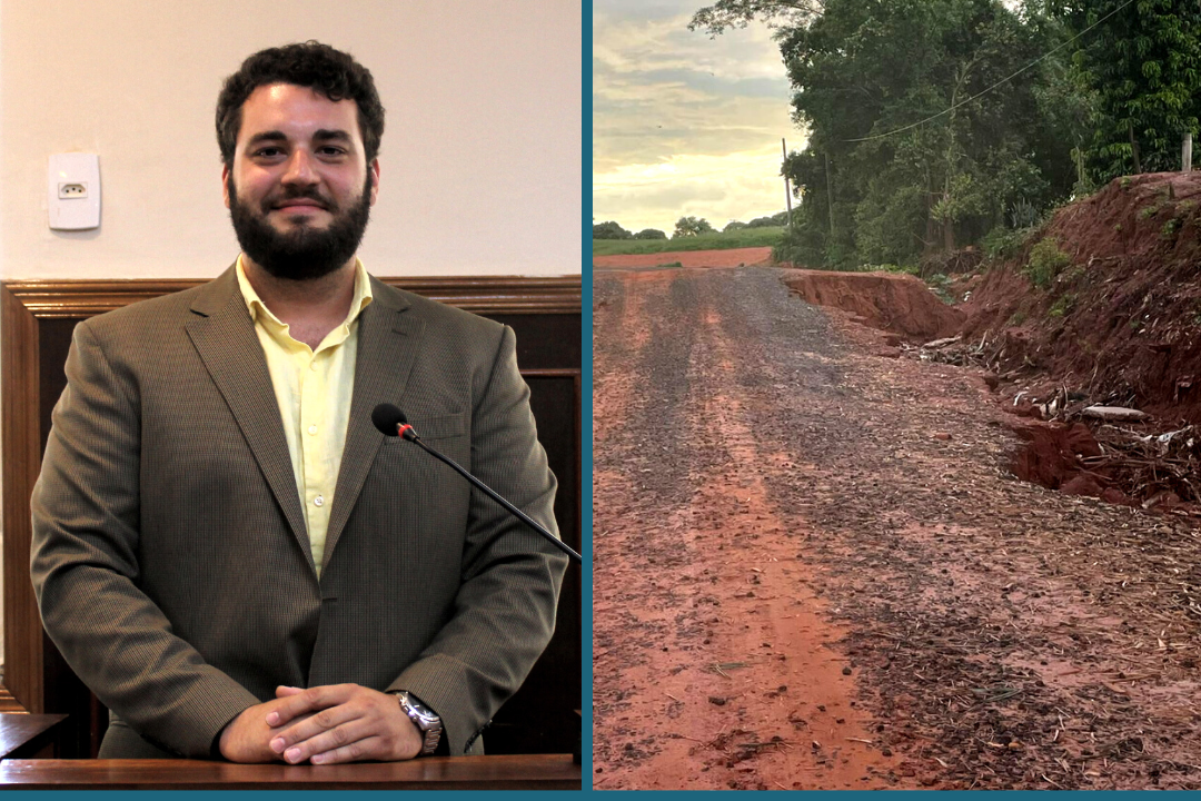 Vereador Tiago Rocca solicita ao Governo do Estado reparos na Estrada Vicinal Municipal NVH 452
