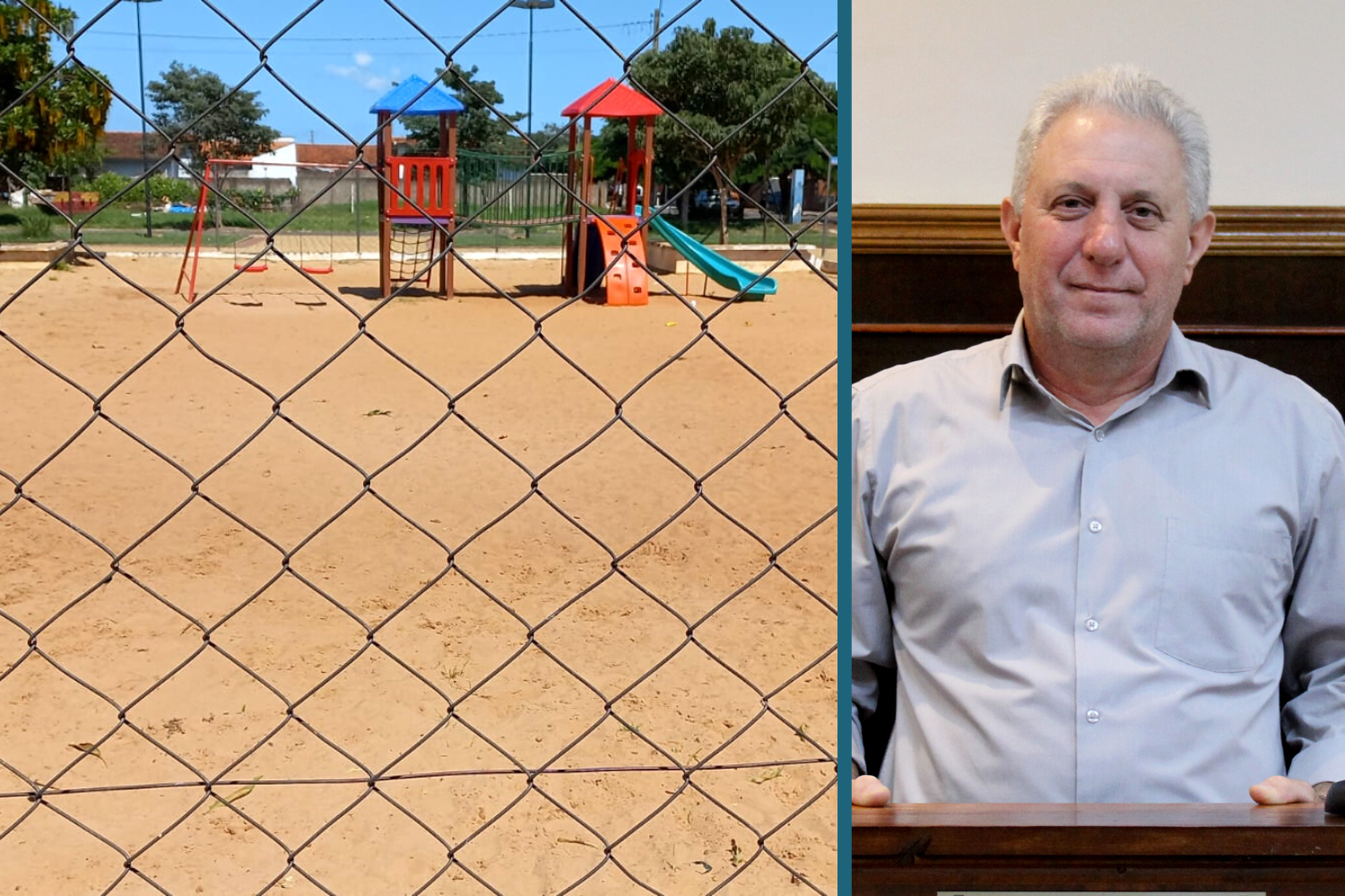 Vereador Ligero Mecânico solicita ao Prefeito Fabiano Belentani possibilidade de colocar areia no Parque de Recreação Infantil da Praça Belmira Custódio de Oliveira