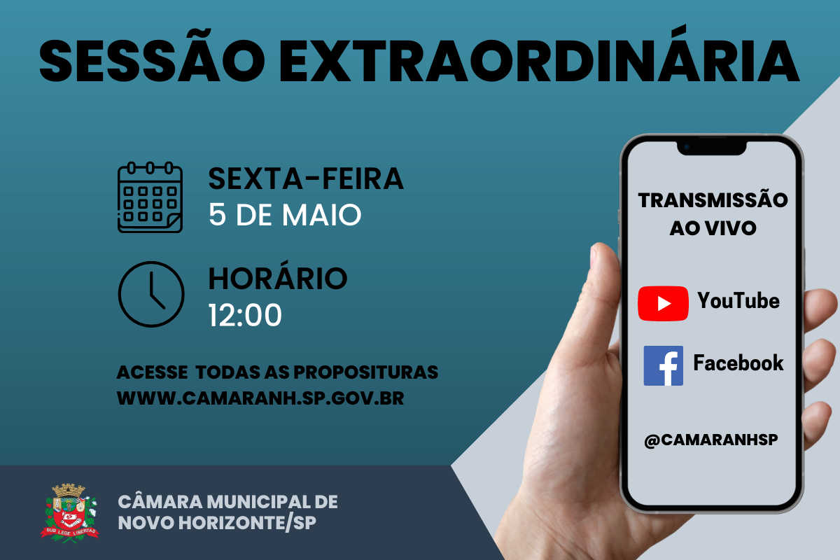 Legislativo realiza sessão extraordinária na sexta-feira