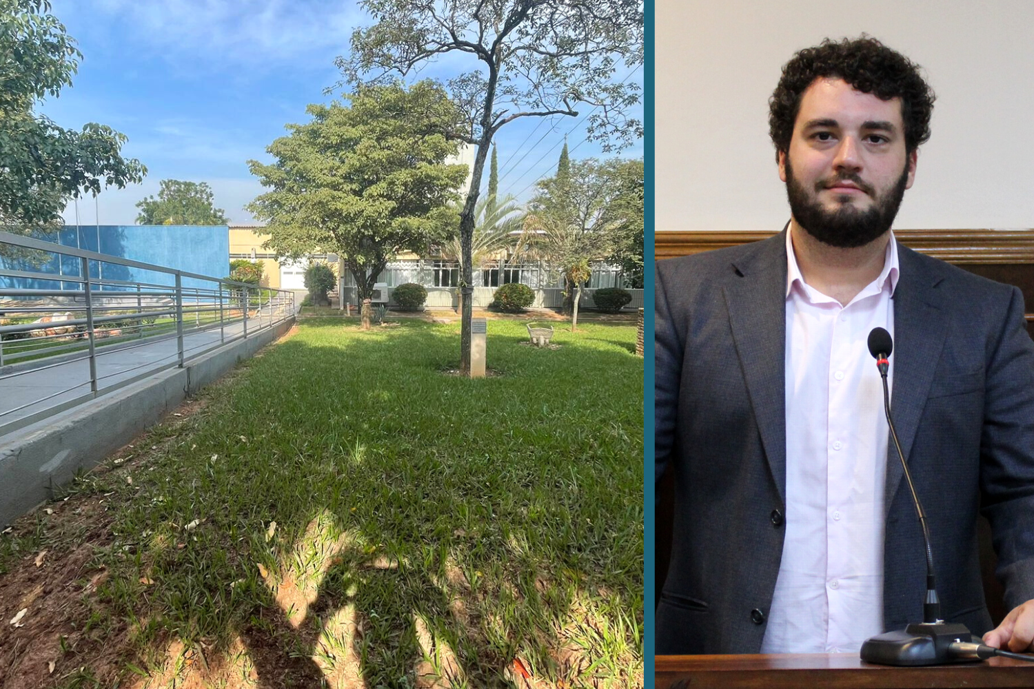 Vereador Tiago Rocca solicita ao Secretário de Educação Ademir Almagro limpeza e paisagismo no fundo da EMEF "Francisco Álvares Florence"