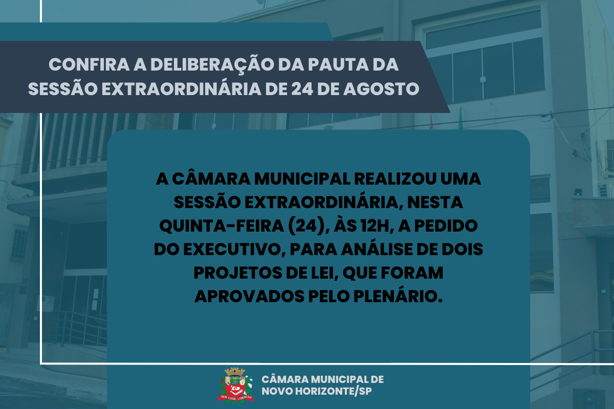 Plenário aprovou dois Projetos de Lei na sessão extraordinária realizada nesta quinta-feira