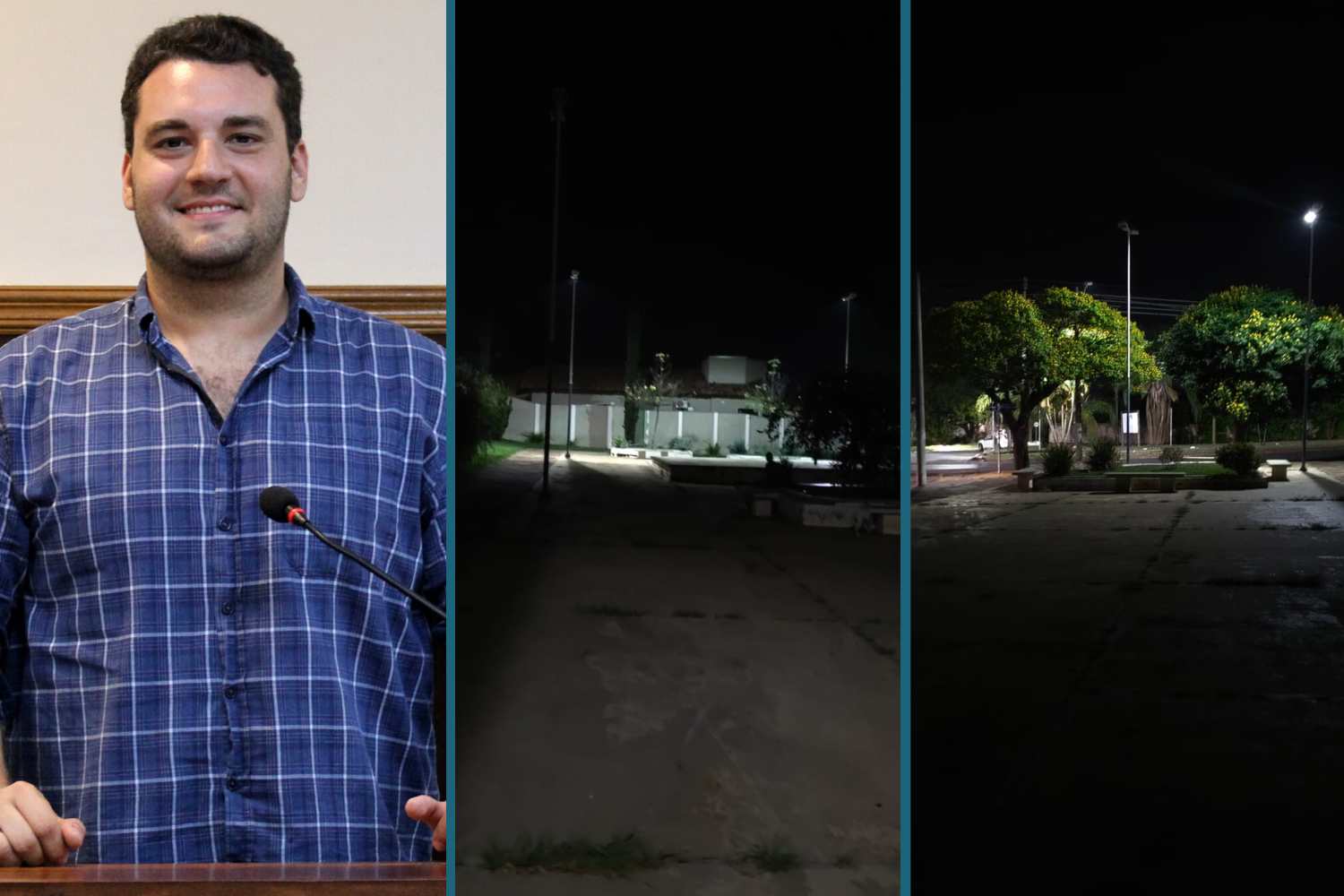 Vereador Tiago Rocca solicita ao Prefeito Fabiano Belentani melhorias na iluminação pública na Praça "Roberto Tessadri" no Jardim Chimith