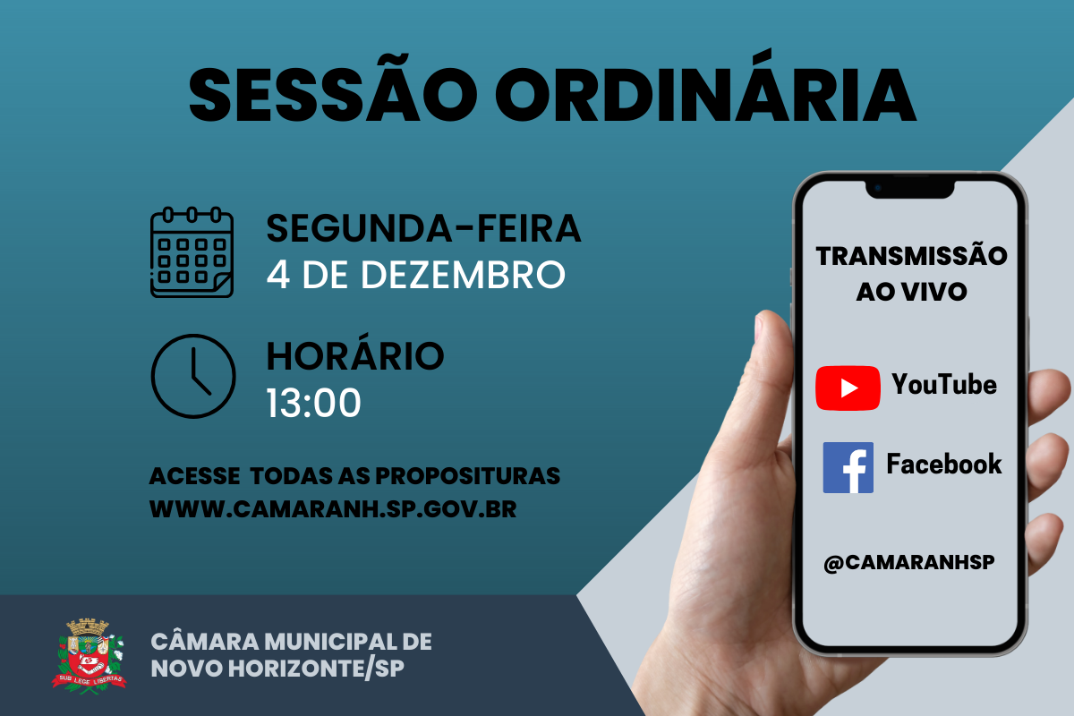 Legislativo realiza a última sessão ordinária de 2023 na próxima segunda-feira