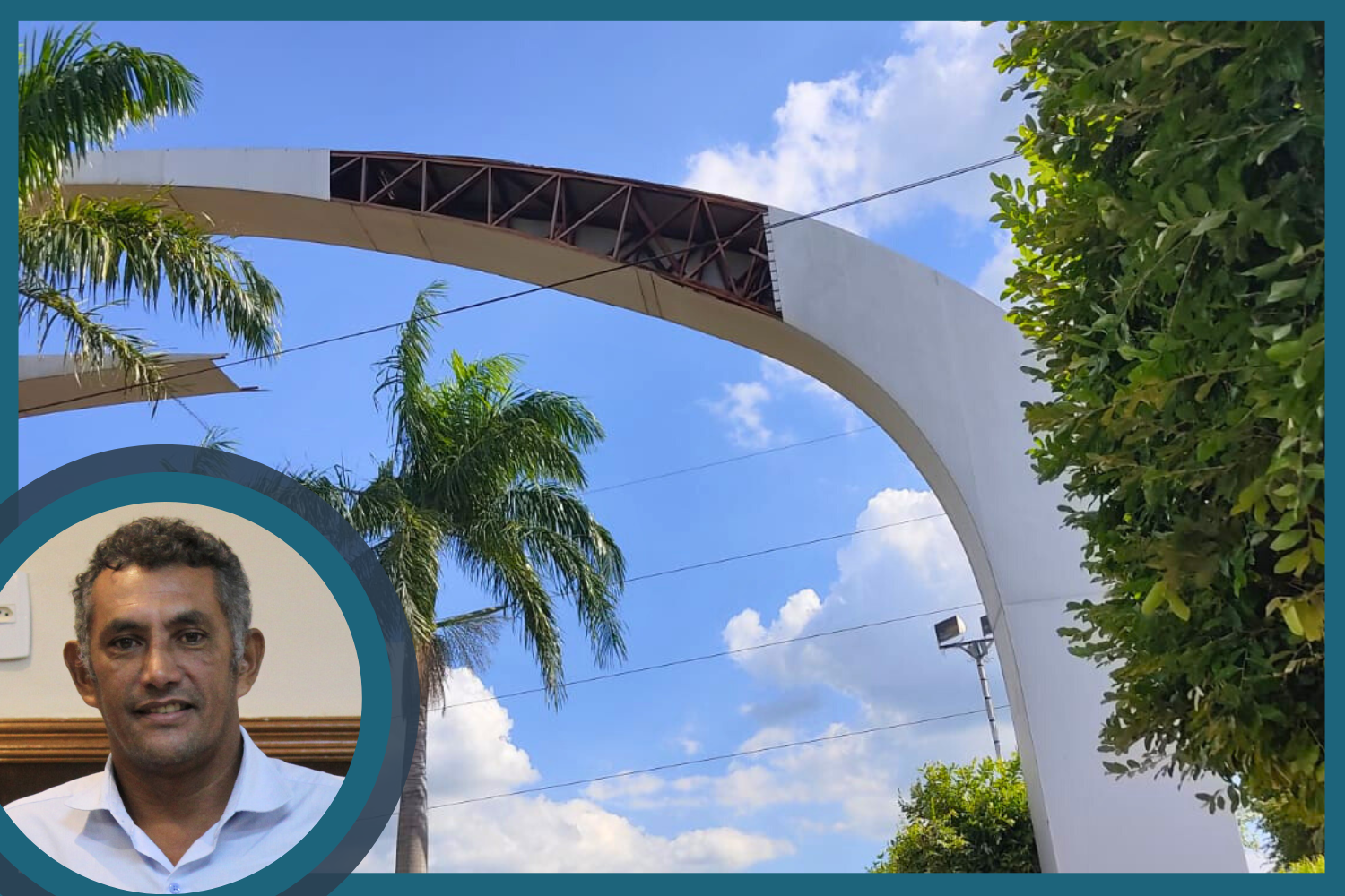 Vereador Pastor Arnaldo solicita ao Prefeito Fabiano Belentani reparos no portal de entrada do Município localizado na Avenida Guido Della Togna