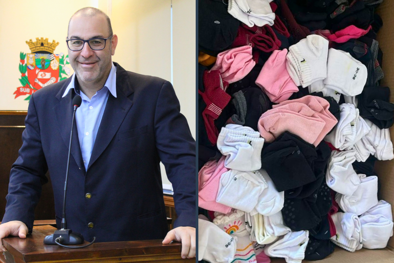 Lupo doa remessa de pares de meias aos alunos de creches em resposta ao Requerimento do Vereador Amilcar Raphe