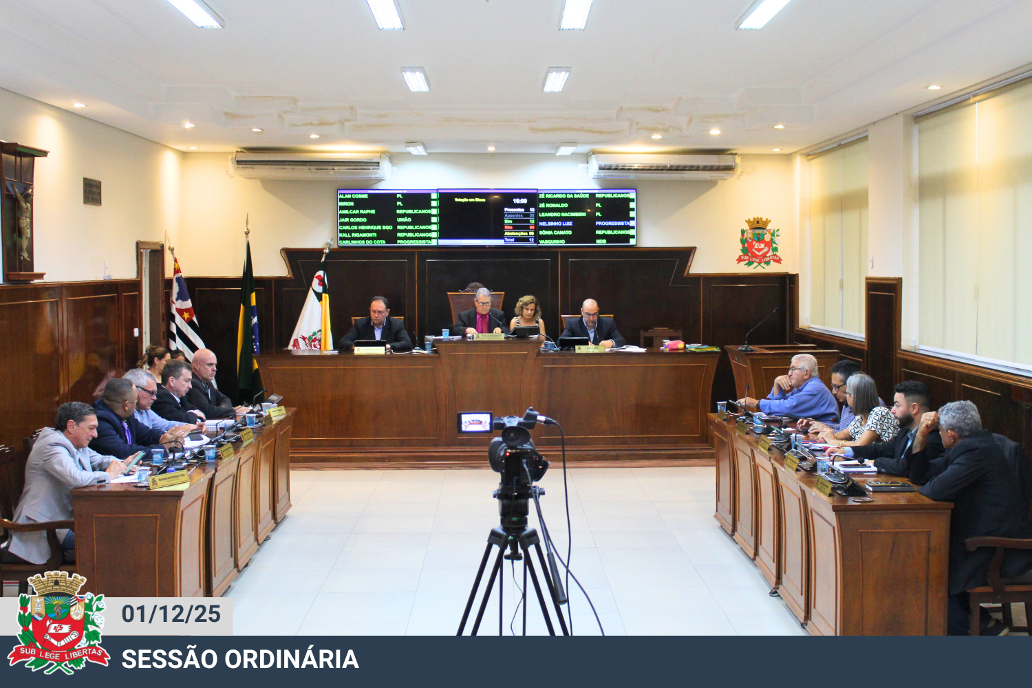 Confira a deliberação dos Projetos de Lei previstos na pauta da sessão ordinária de 1º de dezembro